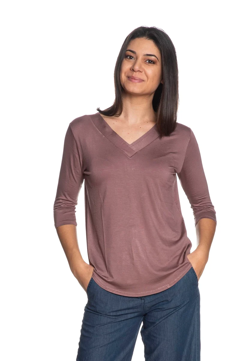 T Shirt Ragno Summer Crossed V Da Donna Rosa Mauve