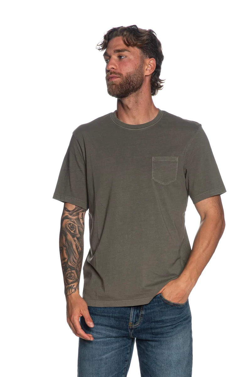 T Shirt Essential Tc Pocket Ss Tee Da Uomo Verde Muschio