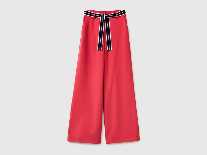 Pantaloni con cintura rigata