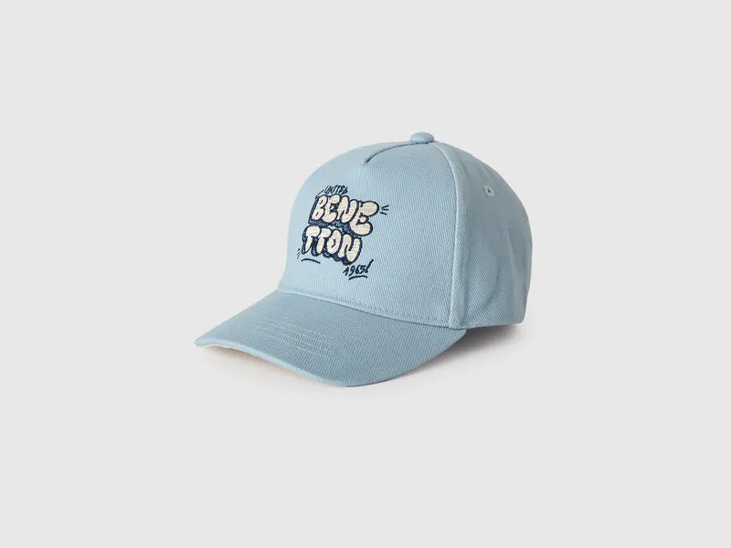 Cappello baseball celeste con ricamo logo