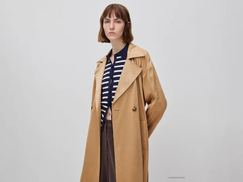 Trench lungo scamosciato