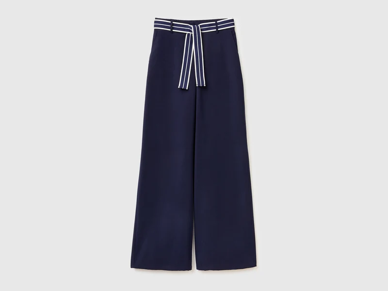 Pantaloni con cintura rigata