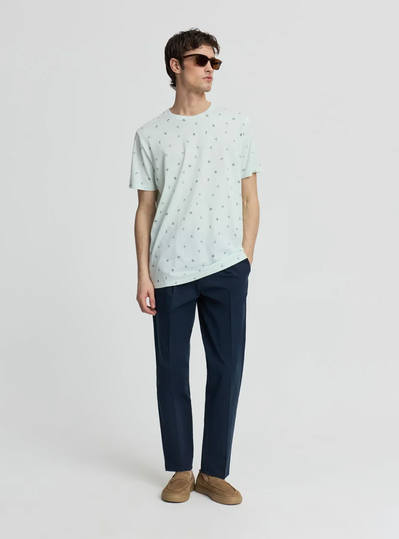T-shirt con microstampa marina