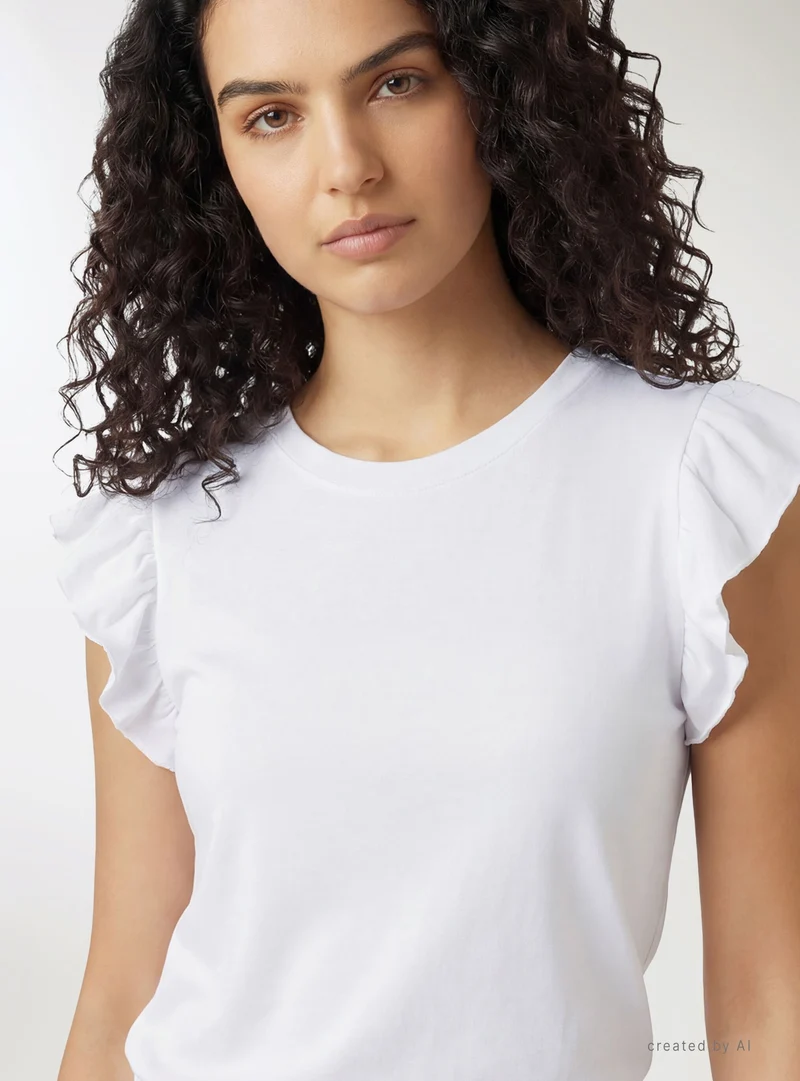 T-shirt con maniche a balze