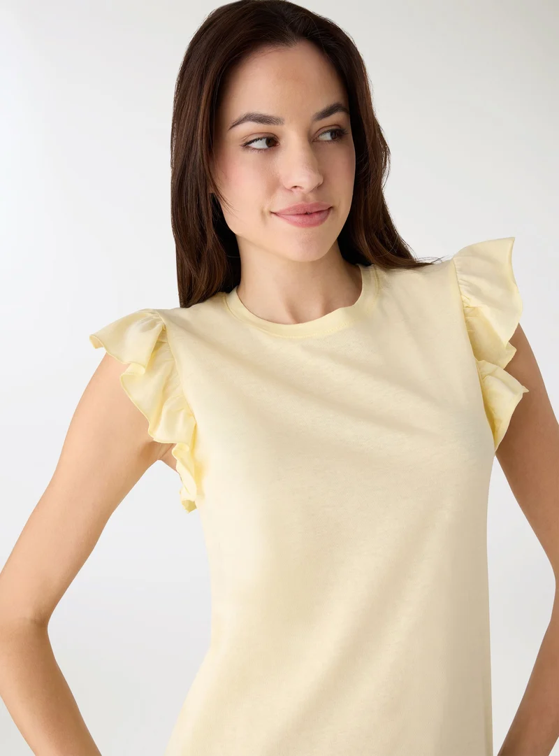T-shirt con maniche a balze