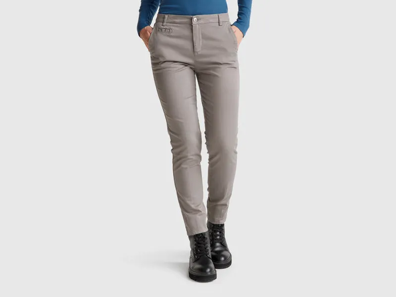 Chino slim fit in cotone grigio