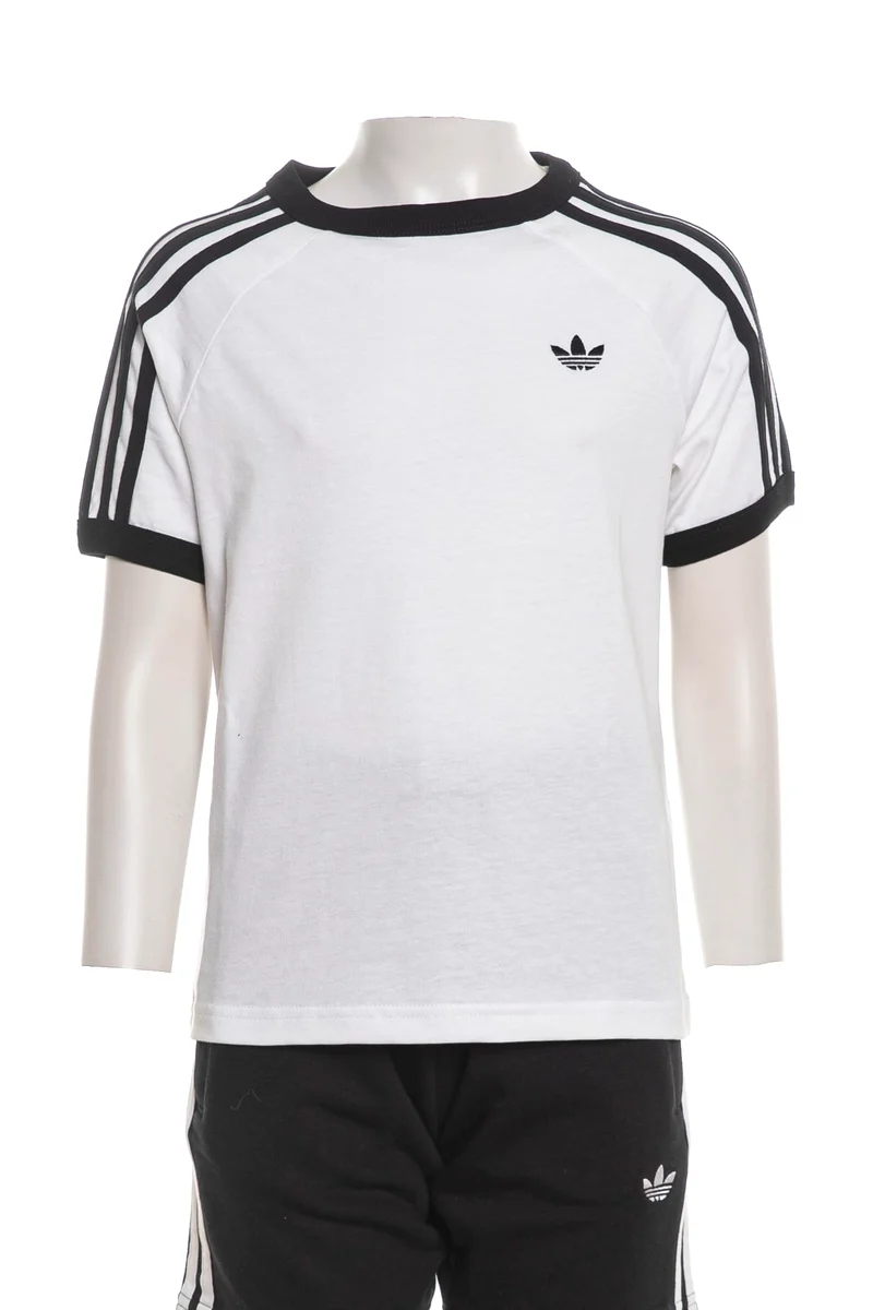T Shirt Adidas Originals 3 Stripes Tee Da Bambino Bianca