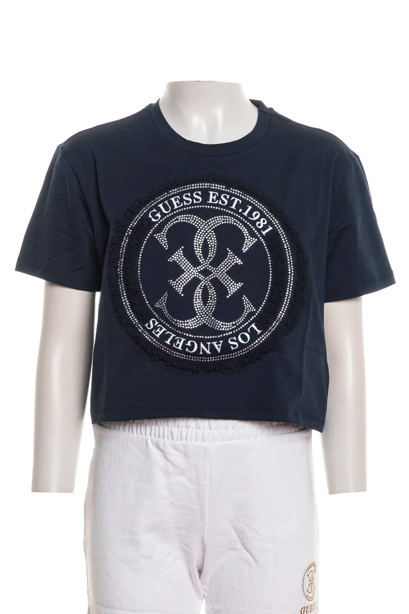 T Shirt Guess Md Ss Tee Da Bambina Blu Marina