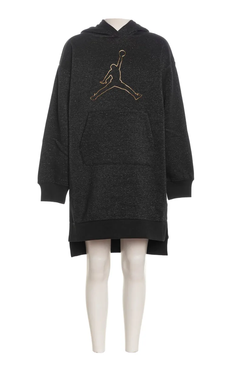 Abito Corto Jordan Jd Oval Gold Girl Da Bambina Nera Lurex