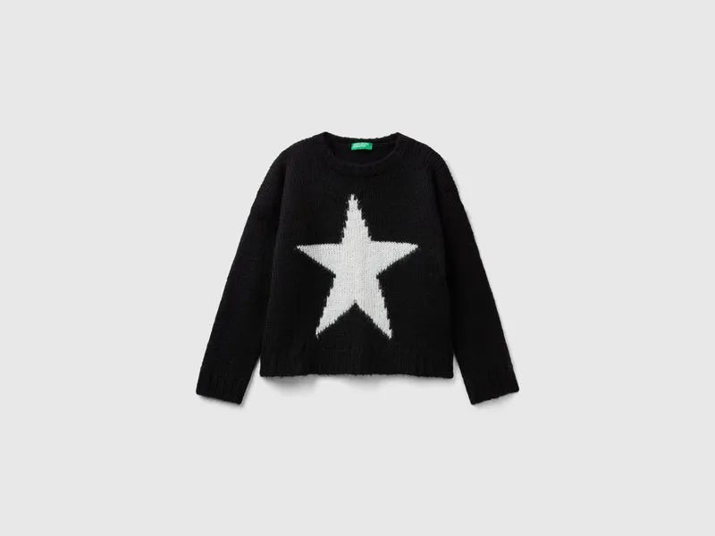 Maglione con intarsio stella