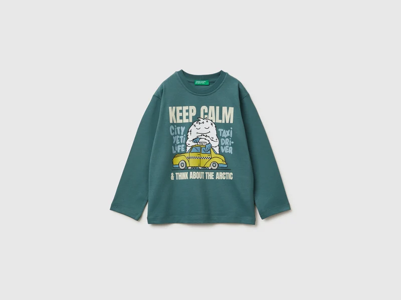 T-shirt con stampa in caldo cotone