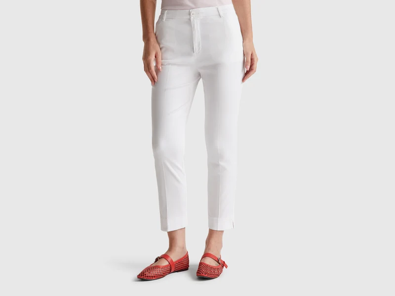 Chino cropped in cotone stretch