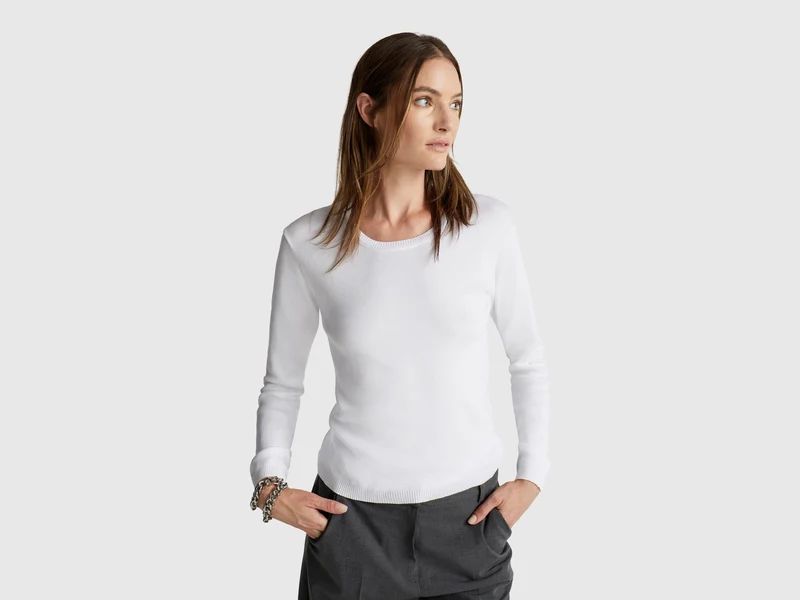 Maglia girocollo in puro cotone