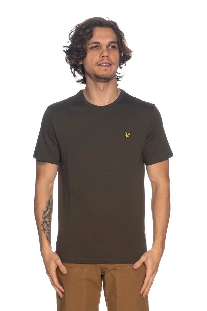 T Shirt Lyle & Scott Plain Ss Da Uomo Verde Salamoia