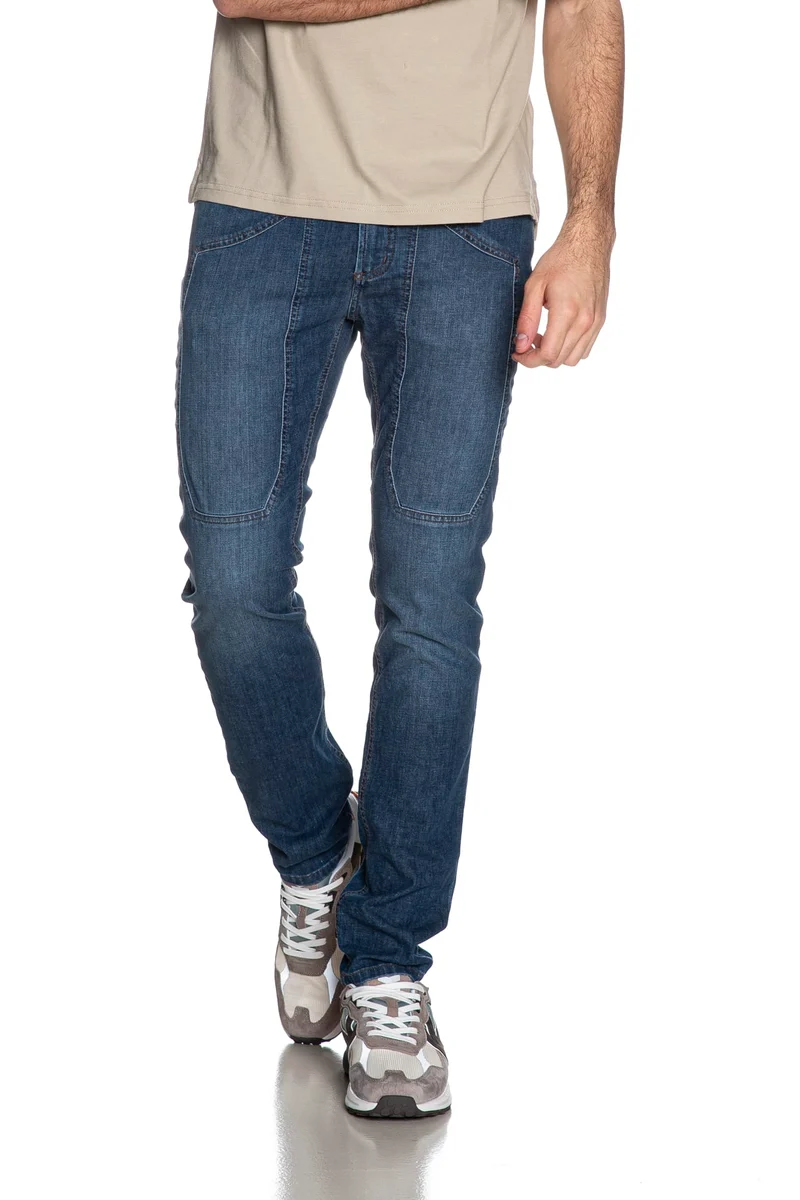 Jeans Jeckerson New John 5 Pkts Dnm Da Uomo Denim Blu Medio Scuro