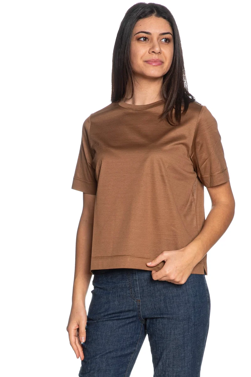 T Shirt Gran Sasso Giro Scotland Da Donna Cognac