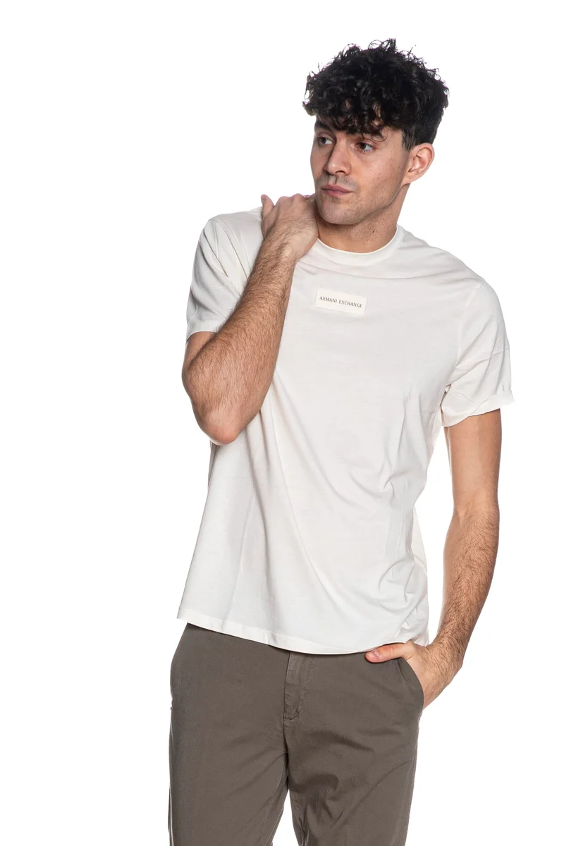 T Shirt Armani Exchange Tp Lg Ssl Da Uomo Panna