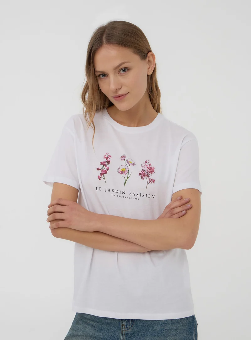 T-shirt ampia con stampa floreale