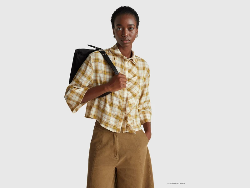 Camicia a quadri con rouches