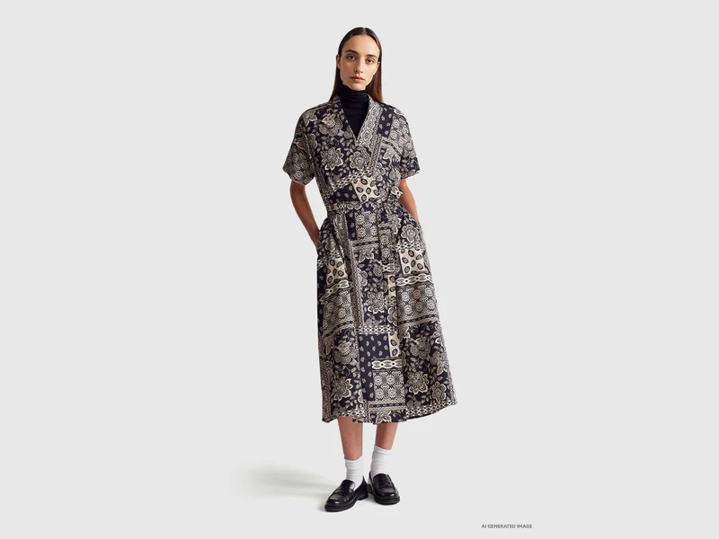 Vestito con stampa bandana