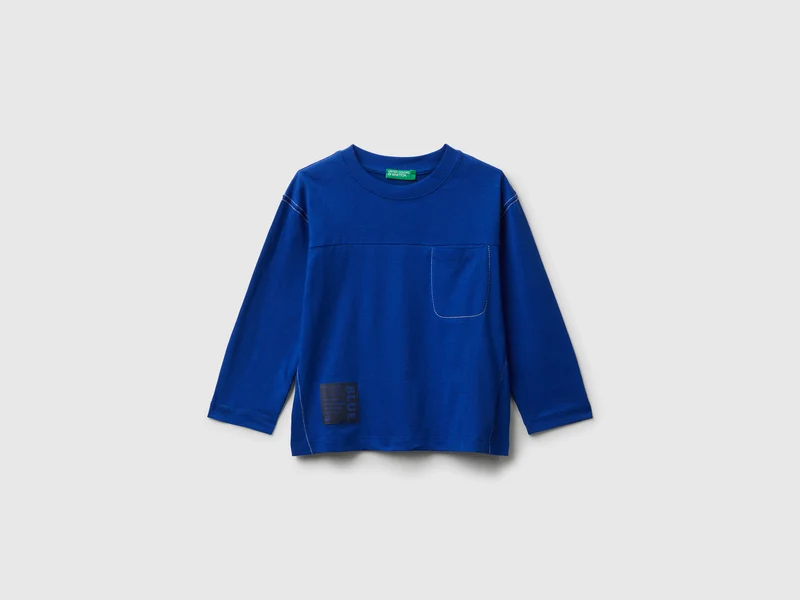 T-shirt manica lunga con stampa spessorata