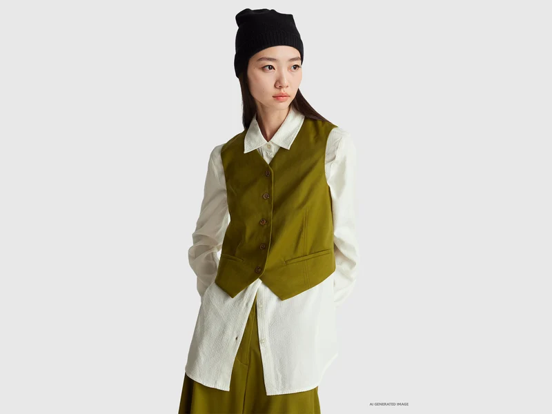 Gilet in misto lana e viscosa