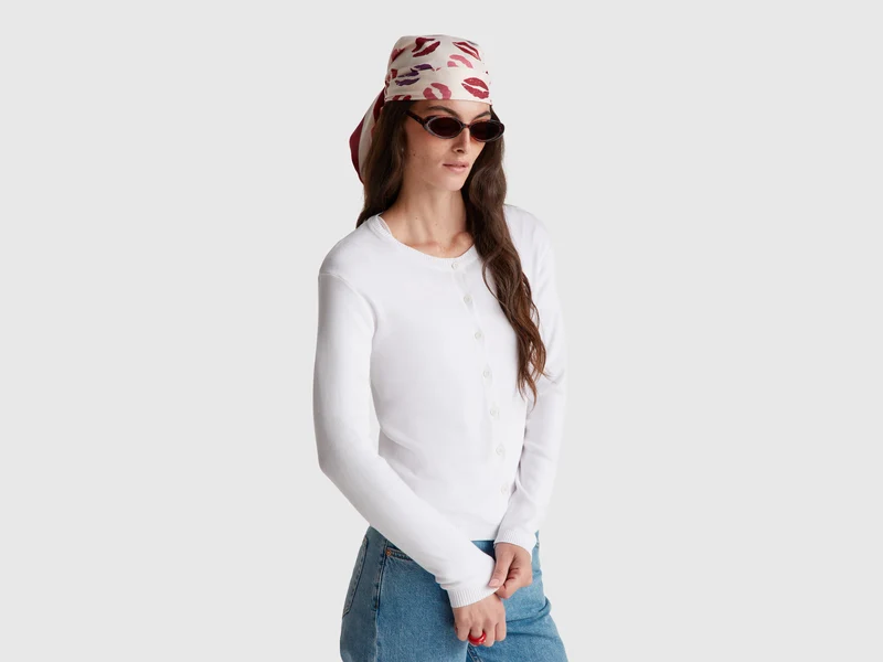Cardigan bianco 100% cotone