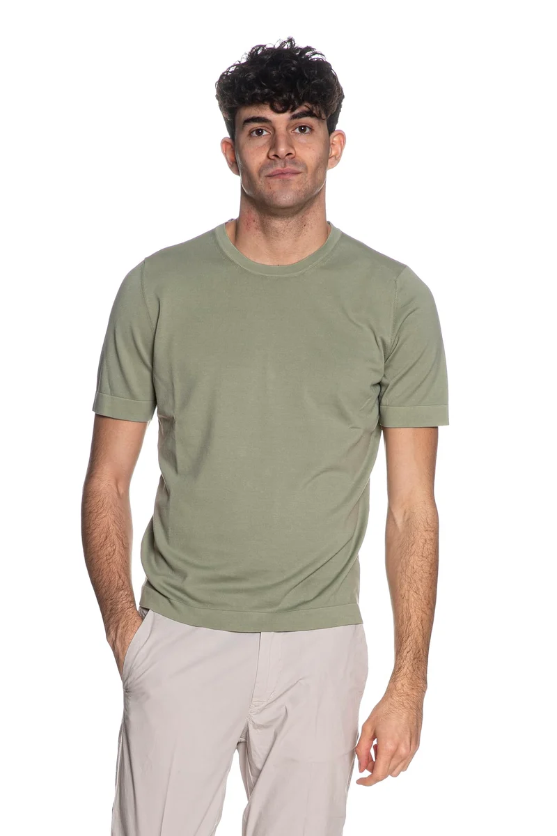 Maglia Gran Sasso Ss Knit Paricollo Vtg Da Uomo Verde Salvia