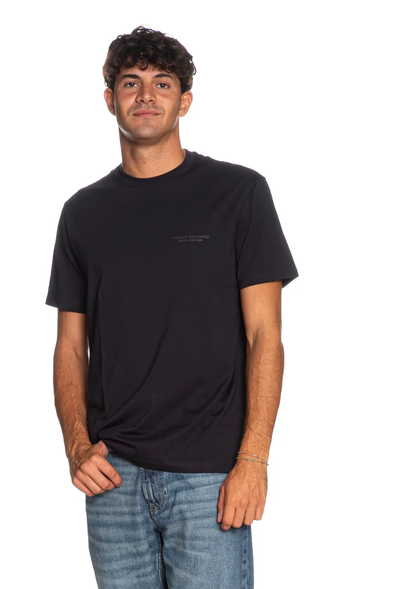 T Shirt Armani Exchange Ax Rubber Ss Tee Da Uomo Blu Marina