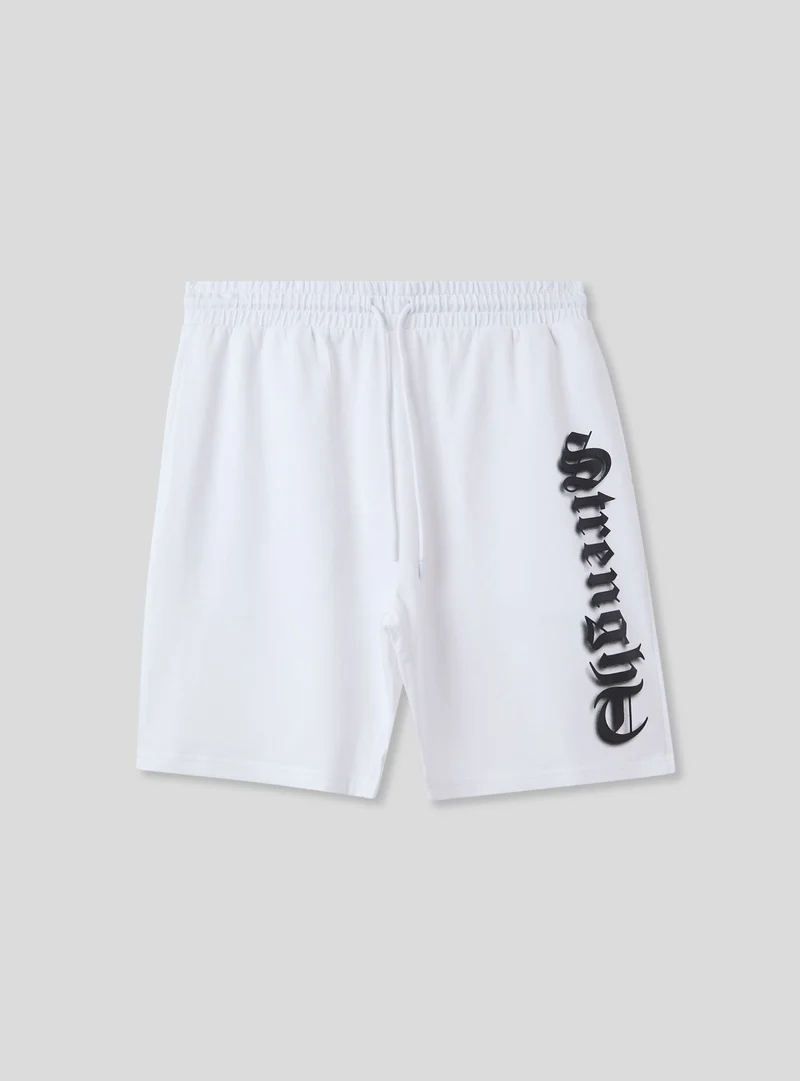 Bermuda tuta con scritta in stile gotico