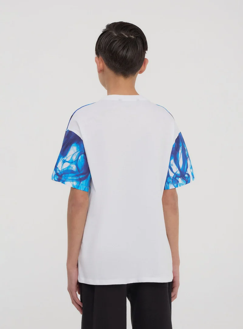 T-shirt stampa effetto fumo