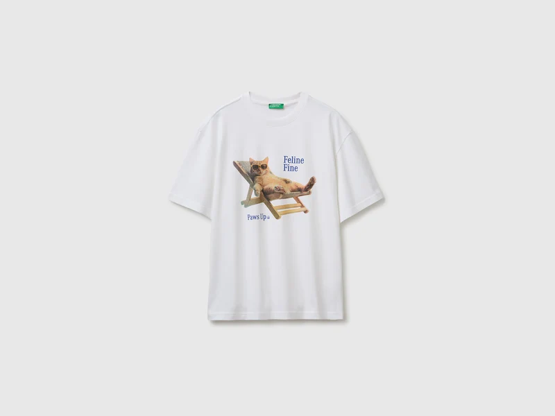 T-shirt relaxed fit con stampa
