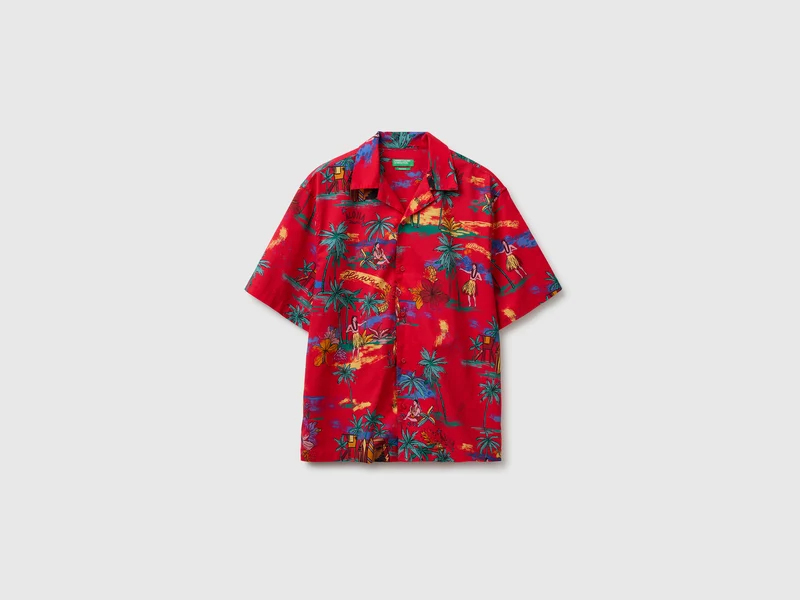 Camicia manica corta stampata