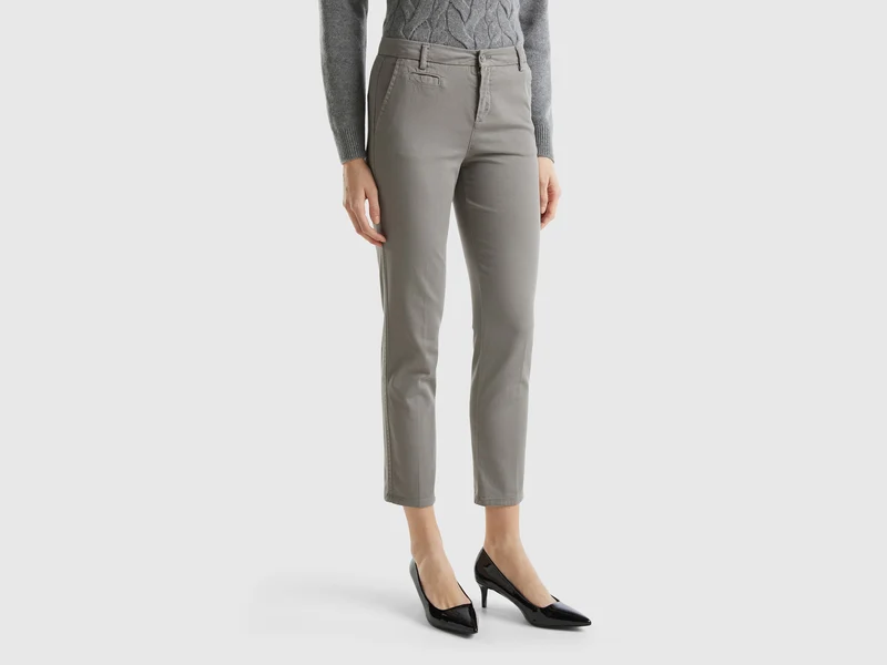 Chino slim fit in cotone grigio
