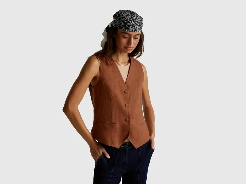 Gilet in puro lino