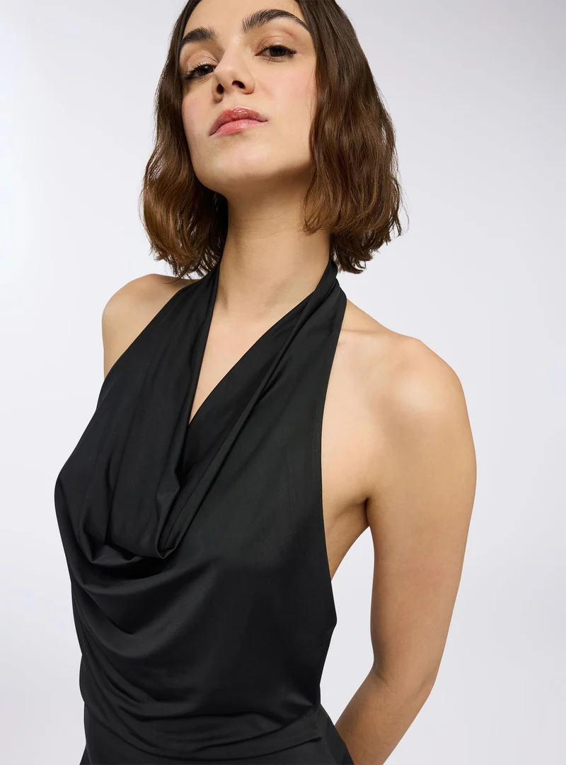 Vestito lungo con scollo gronda