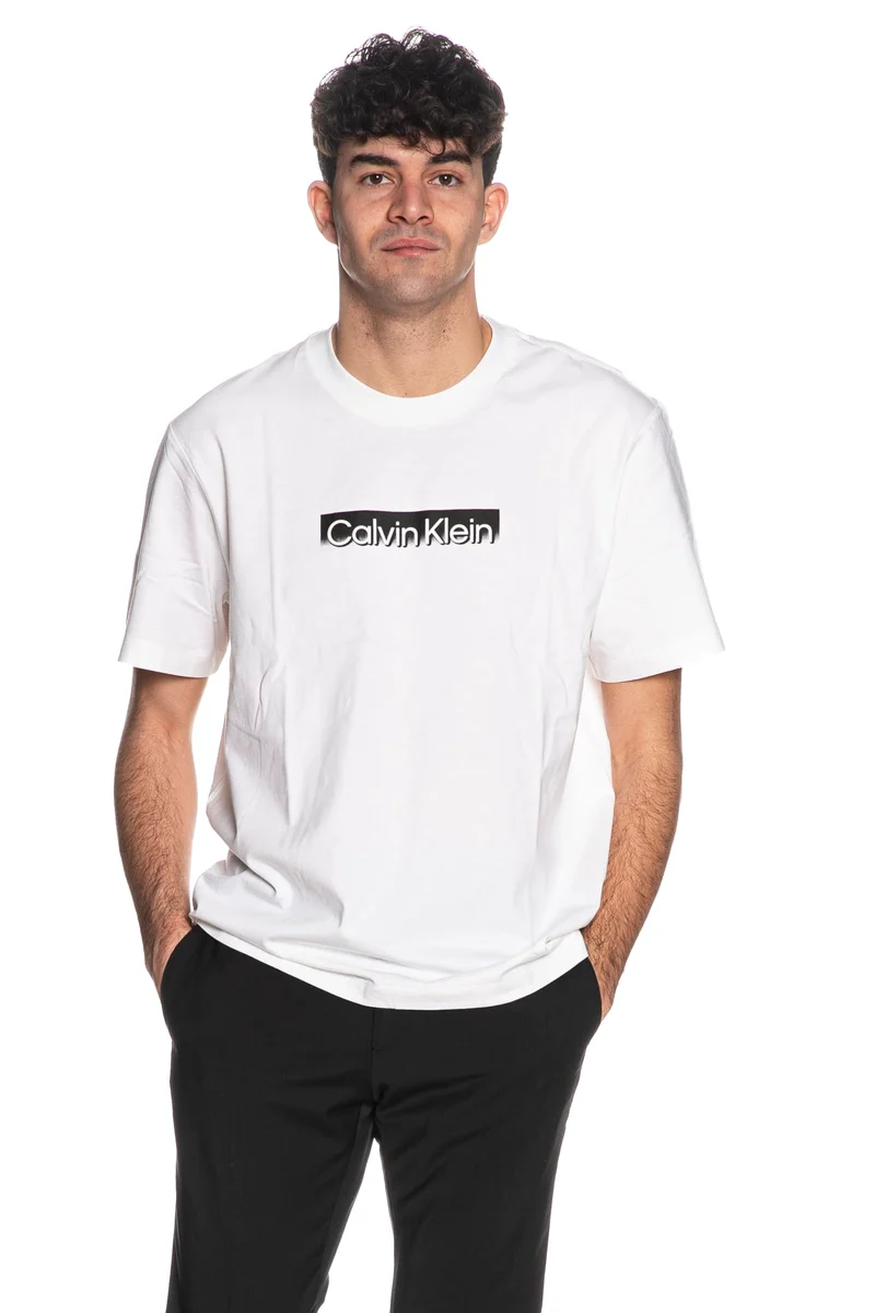 T Shirt Calvin Klein Who Sport Da Uomo Bianca