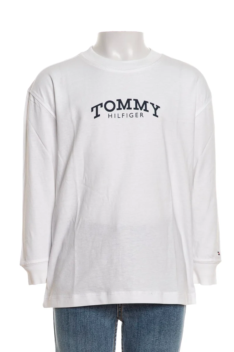 T Shirt Tommy Hilfiger Monotype Print Tee Ls Da Bambino Bianca