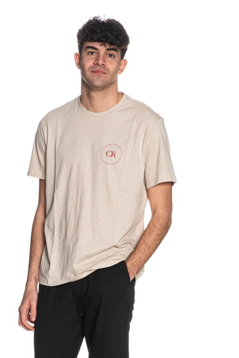 T Shirt Calvin Klein Whole Jeans Graph Da Uomo Avena