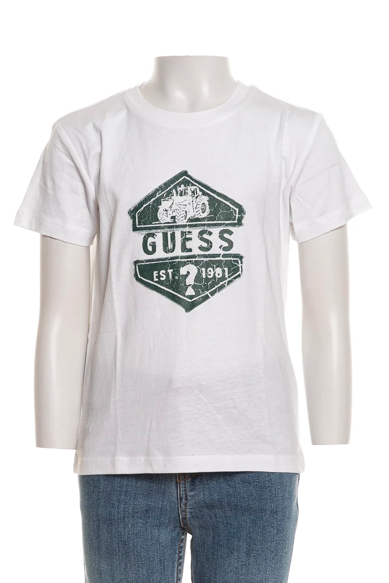 T Shirt Guess Est 1981 Crack Ss Tee Da Bambino Bianca