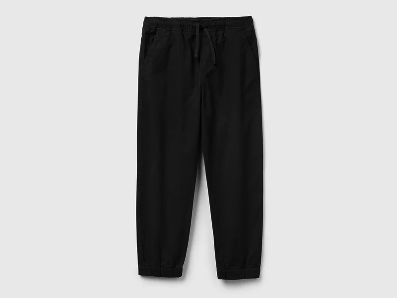 Joggers in cotone stretch con coulisse