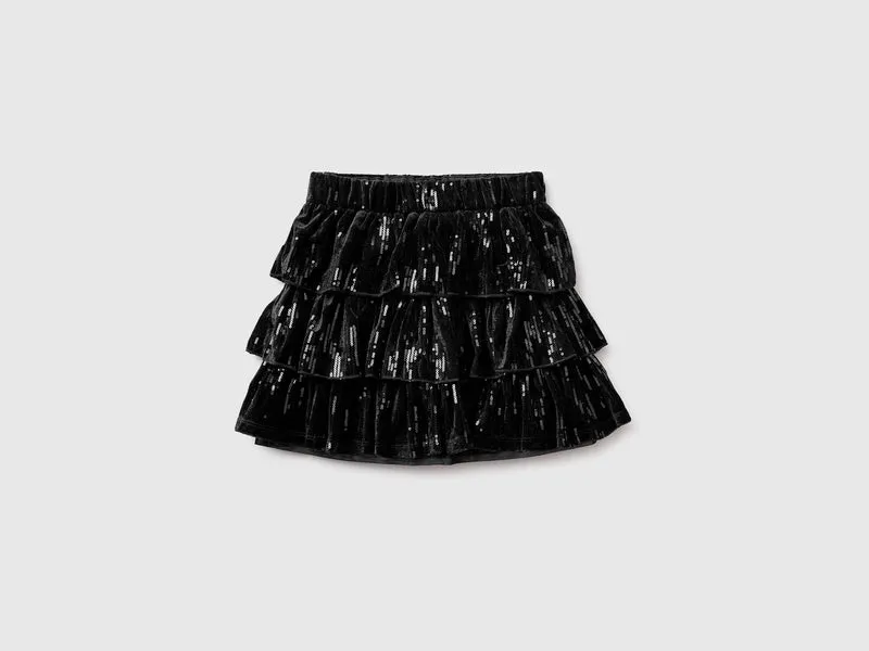 Gonna in velluto con paillettes