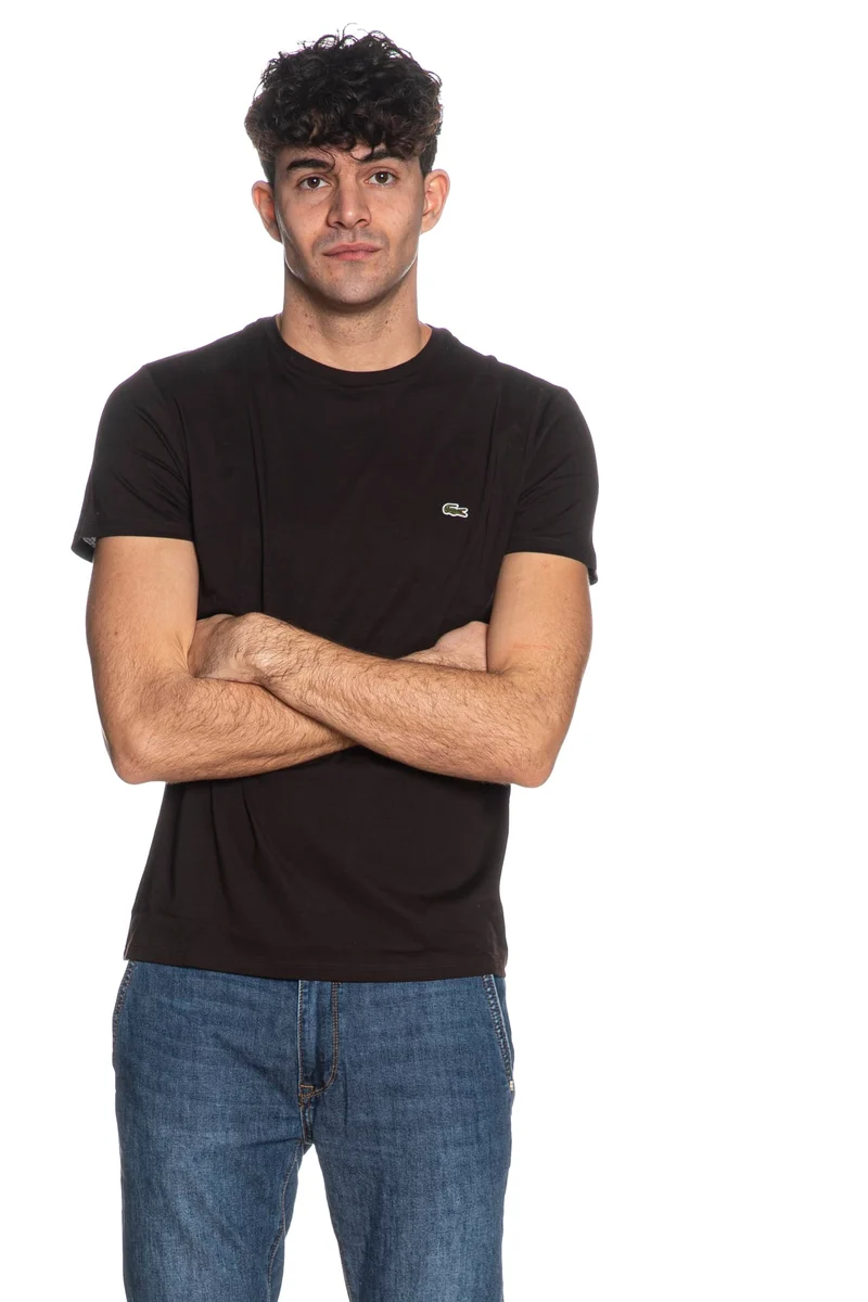 T Shirt Lacoste Th6709 Da Uomo Marrone Wengè