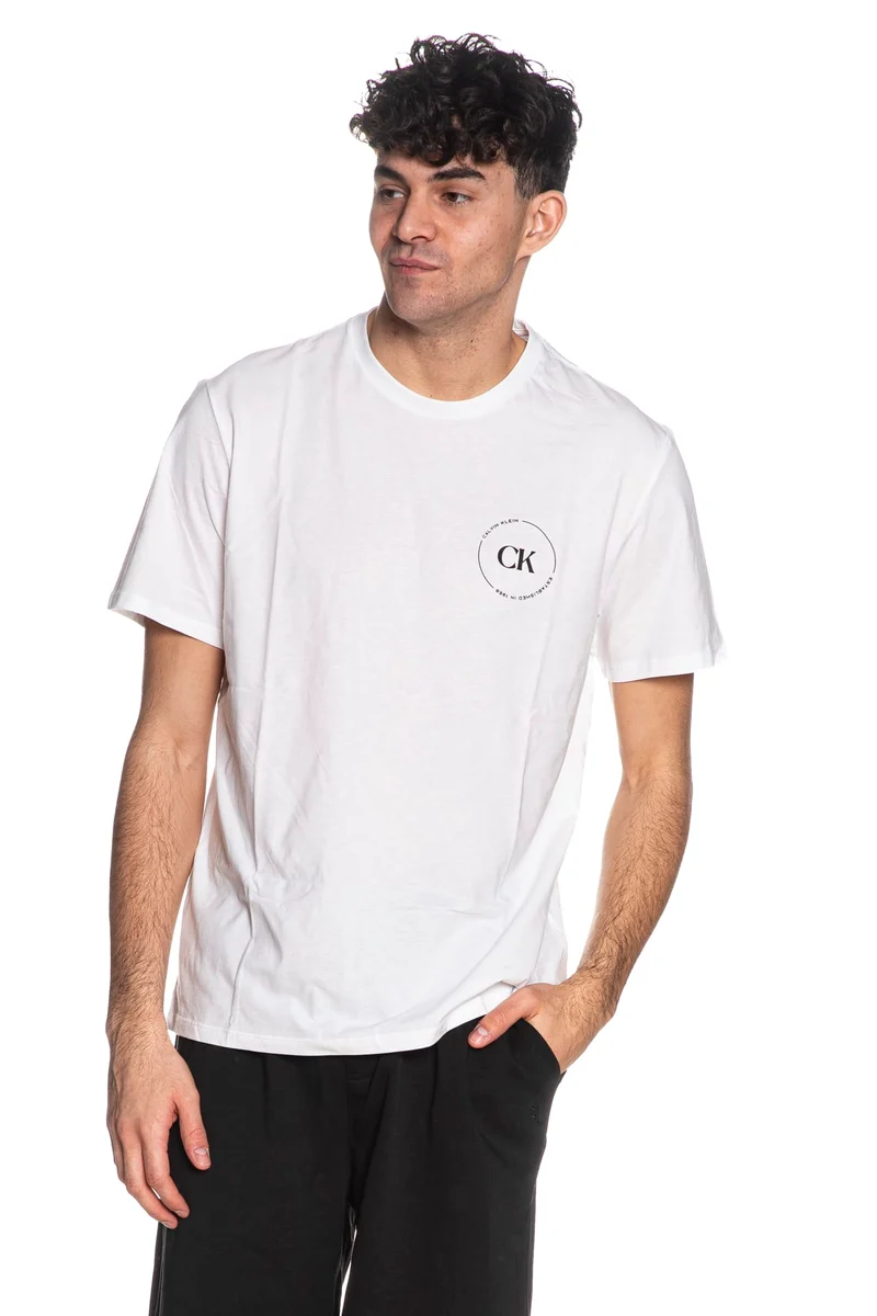 T Shirt Calvin Klein Whole Jeans Graph Da Uomo Bianca