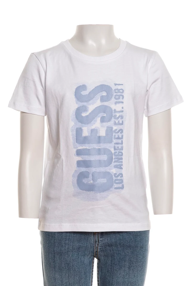 T Shirt Guess La 1981 Puff Ss Tee Da Bambino Bianca