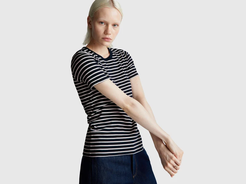 T-shirt girocollo a righe