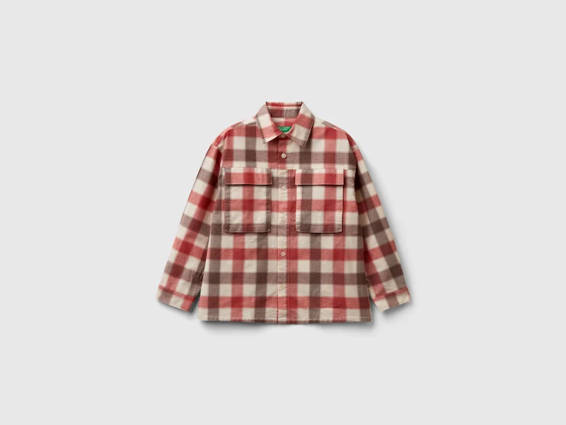 Camicia a quadri in cotone stretch