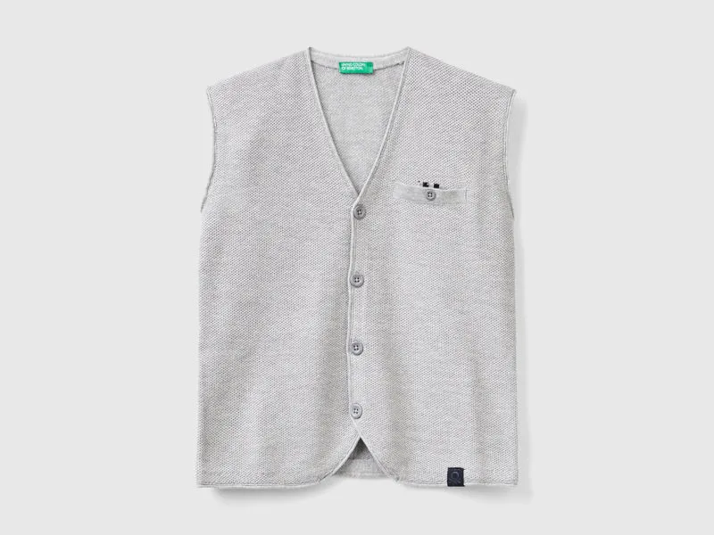 Gilet in misto cotone e lana