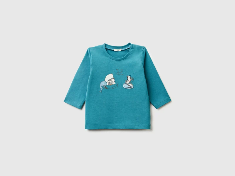 T-shirt con stampa in rilievo