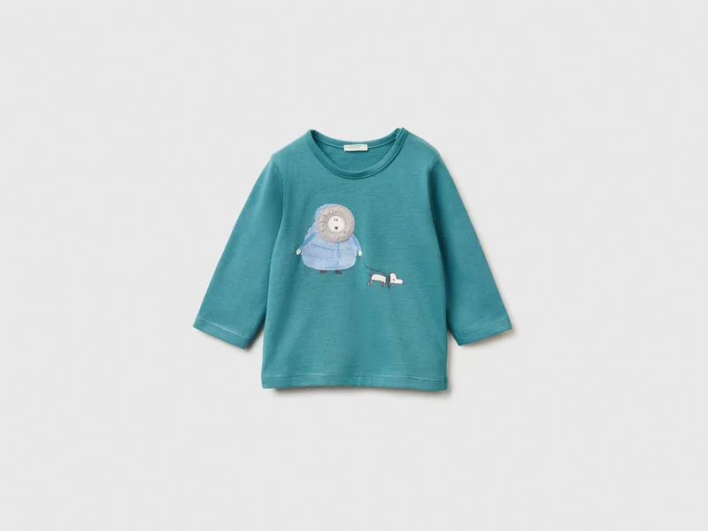 T-shirt a manica lunga in caldo cotone